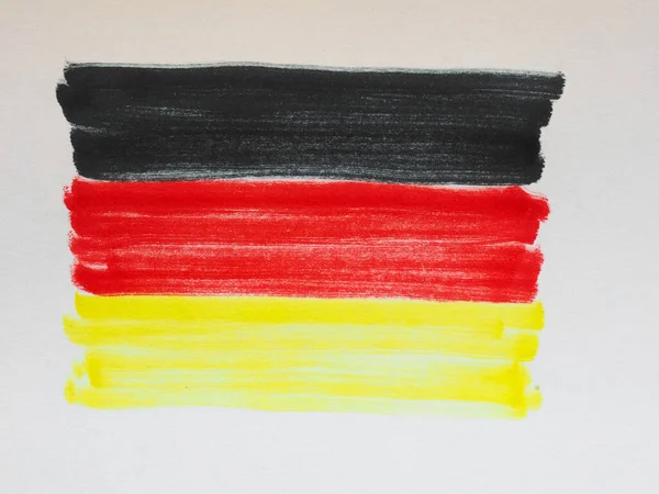 Handgezeichnete Deutsche Nationalflagge Von Deutschland Europa — Stockfoto