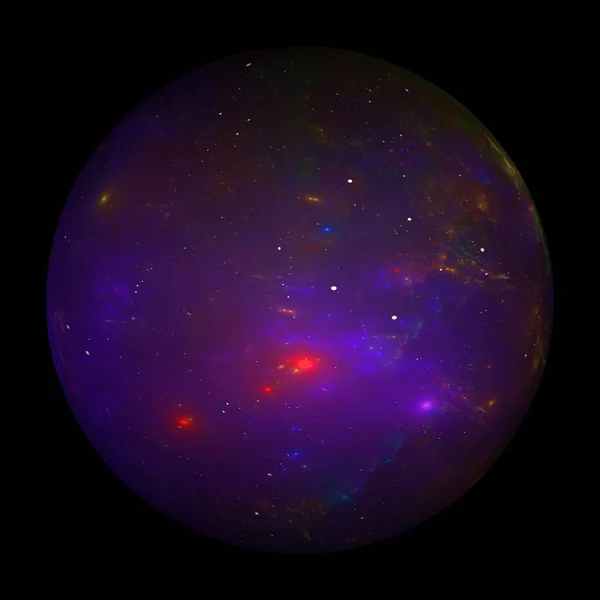 galaxy deep space sphere over a black background