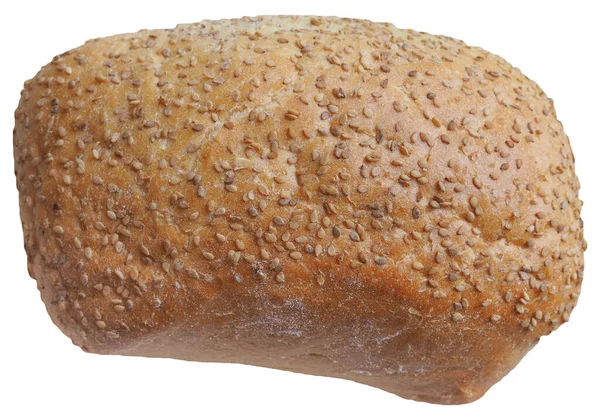 Sesamzaad Brood Gebakken Voedsel Geïsoleerd Witte Achtergrond — Stockfoto