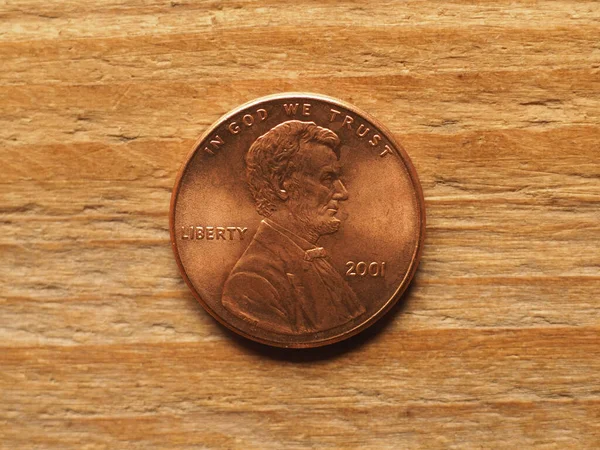 Pièce Cent Revers Représentant Portrait Lincoln Monnaie Des États Unis — Photo