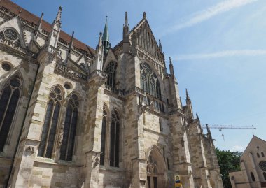 Regensburger Dom namı diğer Regensburg, Almanya 'daki Aziz Peter Katedrali