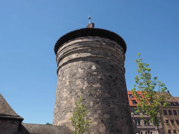 Torre Frauentor Nas Muralhas Cidade Nuernberg Alemanha — Fotografia de Stock