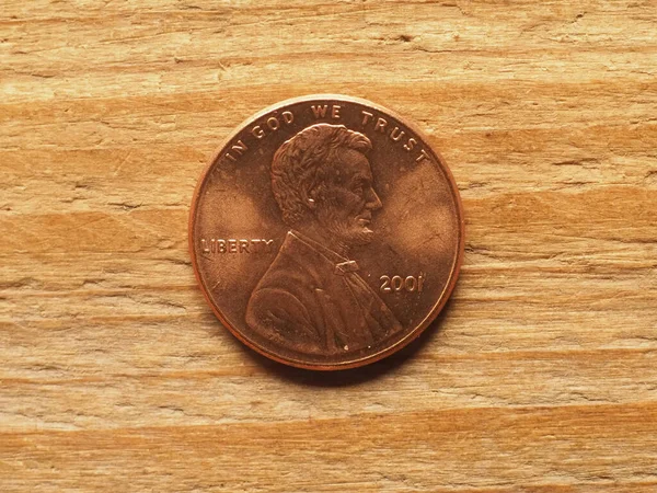 1セント硬貨 リンカーンの肖像画 アメリカの通貨 — ストック写真