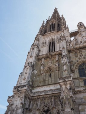 Regensburger Dom namı diğer Regensburg, Almanya 'daki Aziz Peter Katedrali