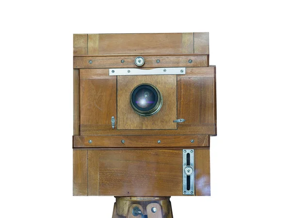 Vintage Analogkamera Für Trockene Platte Isoliert Über Weißem Hintergrund — Stockfoto