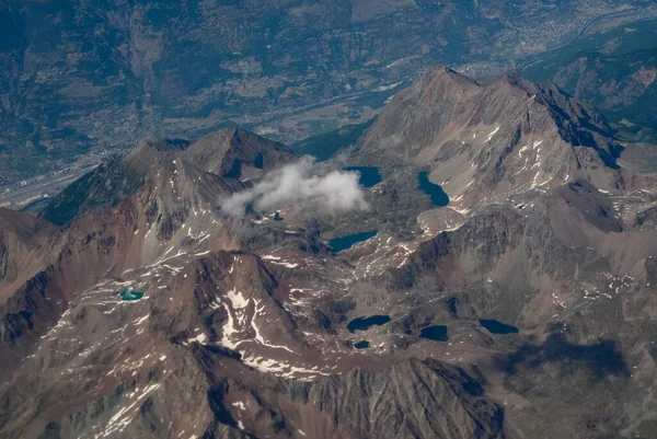 Luchtfoto Van Valle Aosta Vertaling Aosta Valley — Stockfoto