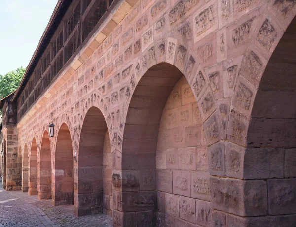 Mura Storiche Pietra Nuernberg Germania — Foto Stock