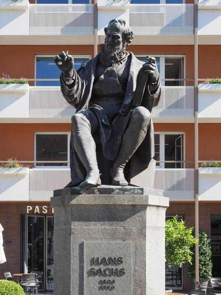 Statue Hans Sachs Par Sculpteur Johann Konrad Krausser Vers 1874 — Photo