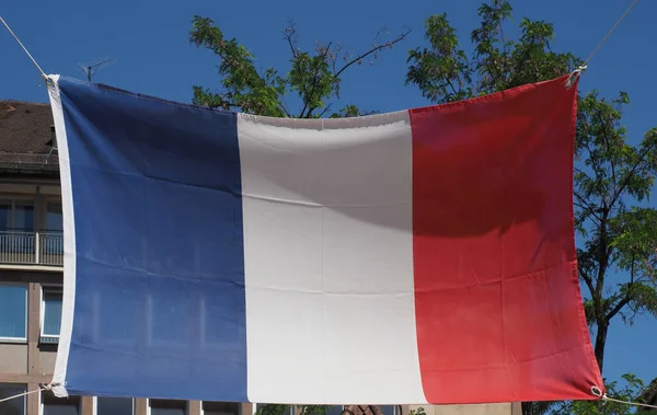 Γαλλική Εθνική Σημαία Της Γαλλίας Της Ευρώπης — Φωτογραφία Αρχείου
