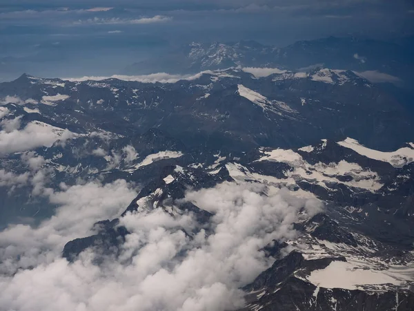 Aerial View Mount Blanc Mountain Valle Aosta Translation Aosta Valley Stock Image
