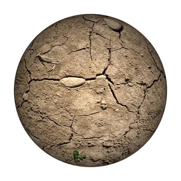 Brown Earth Sphere White Background — Stockfoto