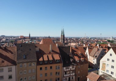 NUERNBERG, ALMANY - CIRCA HAZİRAN 2022: Şehrin havadan görüntüsü