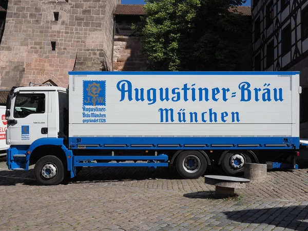 Muenchen Niemcy Circa Czerwiec 2022 Augustiner Braeu Ciężarówka Dostawcza — Zdjęcie stockowe