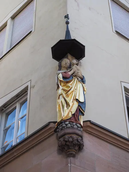 Nuernberg Alemanha Circa Junho 2022 Estátua Santa Maria Com Jesus — Fotografia de Stock