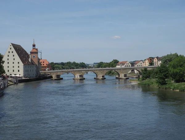 Regensburg Circa Juni 2022 Blick Auf Die Donau — Stockfoto