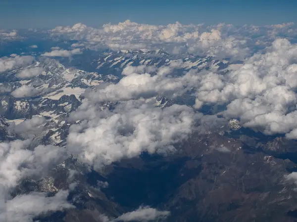 Aerial View Alps Mountain Range Stock Picture