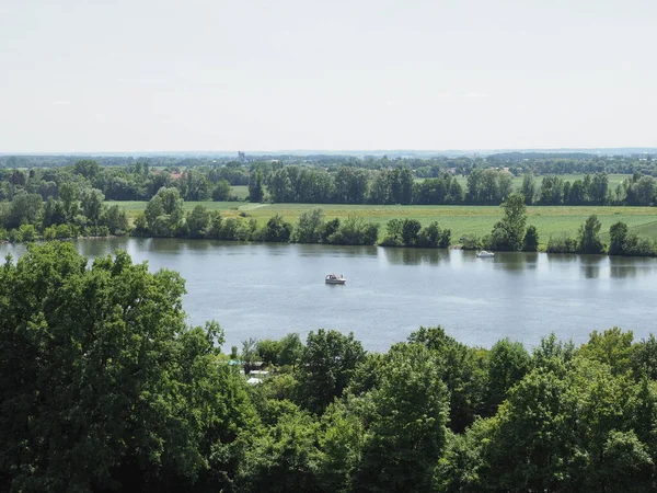 Veduta Del Danubio Dalla Collina Walhalla Donaustauf Germania — Foto Stock
