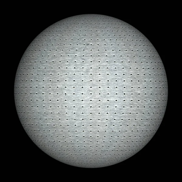 Grey Metal Sphere Black Background — Stock Photo, Image