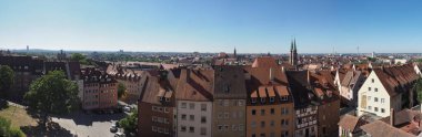 Almanya 'nın Nuernberg kentinin panoramik hava görüntüsü