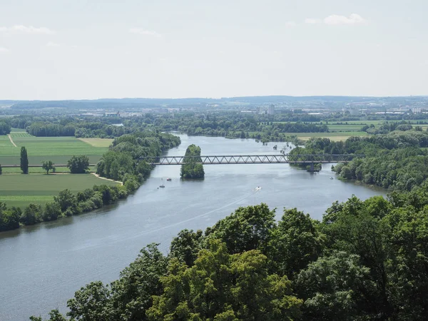 Veduta Del Danubio Dalla Collina Walhalla Donaustauf Germania — Foto Stock