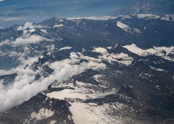 Luchtfoto Van Berg Mount Blanc Valle Aosta Vertaling Aosta Valley — Stockfoto