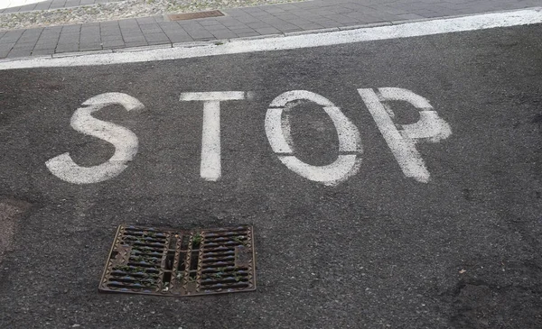 Regulatory Signs Stop Traffic Sign Tarmac — ストック写真