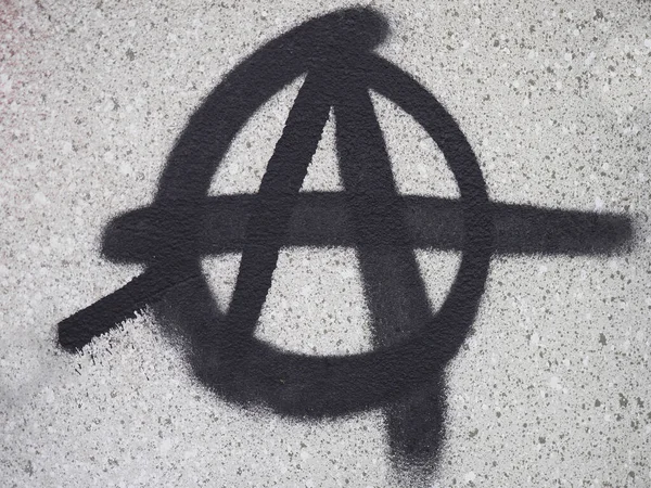 Anarchy Symbol Spray Painted Wall — ストック写真