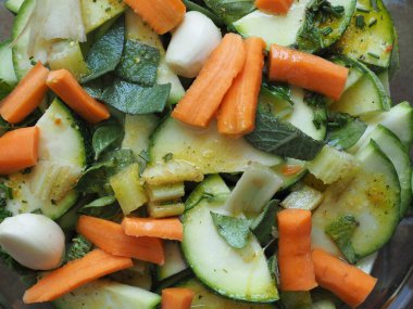 vegetable stew with zucchini carrots and garlic