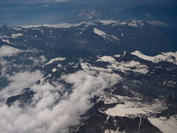 Aerial View Mount Blanc Mountain Valle Aosta Translation Aosta Valley —  Fotos de Stock