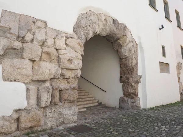 Porta Praetoria Ancienne Porte Romaine Vers Iie Siècle Après Ratisbonne — Photo