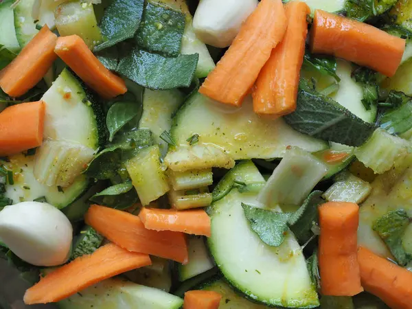 Vegetable Stew Zucchini Carrots Garlic — Foto de Stock