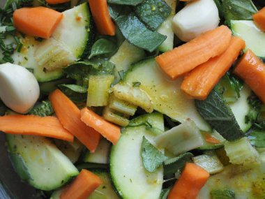 vegetable stew with zucchini carrots and garlic