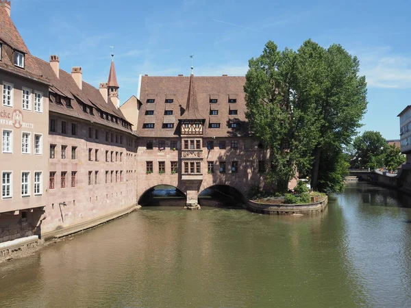 Heilig Geist Spital Traducción Hospital Espíritu Santo Río Pegnitz Nuernberg —  Fotos de Stock