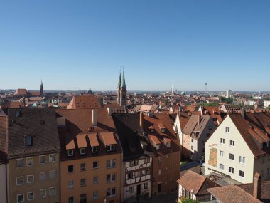 NUERNBERG, ALMANY - CIRCA HAZİRAN 2022: Şehrin havadan görüntüsü