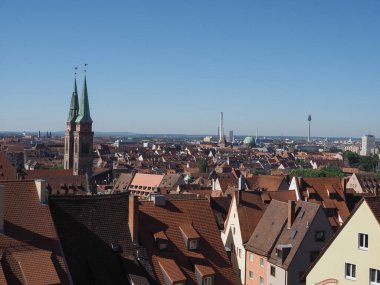 NUERNBERG, ALMANY - CIRCA HAZİRAN 2022: Şehrin havadan görüntüsü