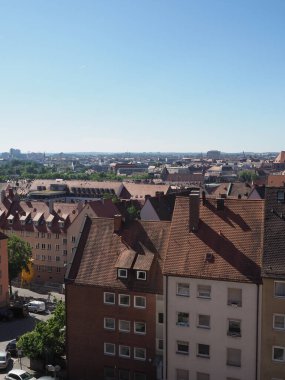 NUERNBERG, ALMANY - CIRCA HAZİRAN 2022: Şehrin havadan görüntüsü