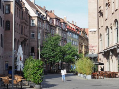 NUERNBERG, ALMANY - CIRCA HAZİRAN 2022: Eski şehir merkezi manzarası