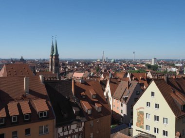 NUERNBERG, ALMANY - CIRCA HAZİRAN 2022: Şehrin havadan görüntüsü