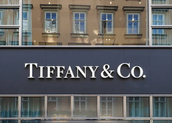 Wiedeń Austria Circa Wrzesień 2022 Znak Sklepu Tiffany — Zdjęcie stockowe