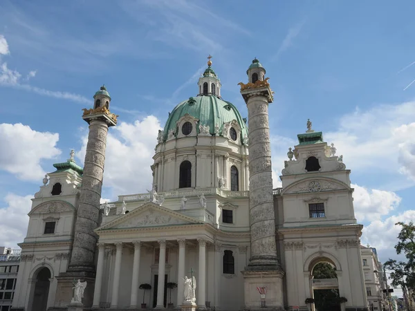 Karlskirche Tłumaczenie Kościół Karola Borromeusza Wiedeń Austria — Zdjęcie stockowe