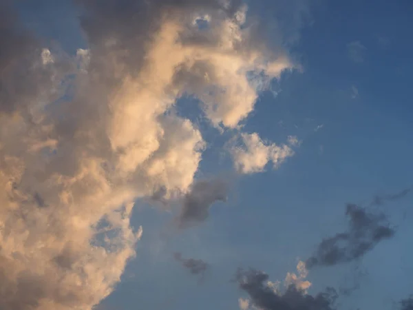 Dramatic Stormy Blue Sky Dark Clouds Sunset Useful Background — 스톡 사진