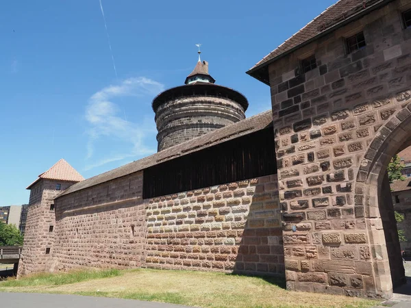 Torre Spittlertor Nas Muralhas Cidade Nuernberg Alemanha — Fotografia de Stock