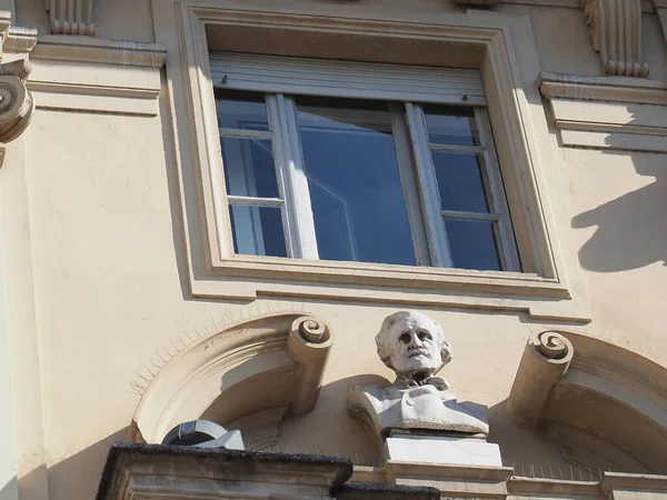 Turin Itália Circa Septembro 2022 Busto Músico Giuseppe Verdi Conservatório — Fotografia de Stock