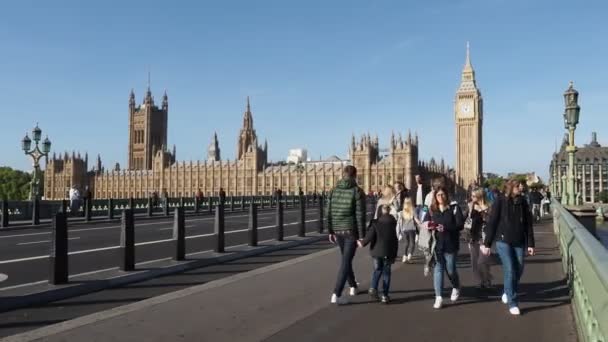 Лондон Великобритания Circa October 2022 Палаты Парламента Известные Вестминстерский Дворец — стоковое видео