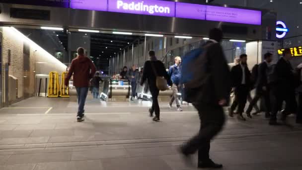 London Circa Οκτωβριοσ 2022 Σταθμός Paddington Στο Σταθμό Elizabeth Line — Αρχείο Βίντεο