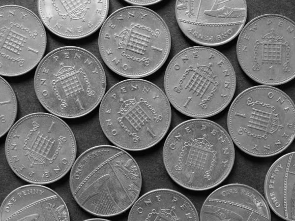 Moneda Libras Gbp Moneda Del Reino Unido Sobre Fondo Negro —  Fotos de Stock
