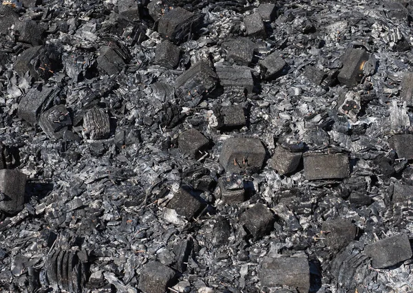 Cinzas Carvão Negro Combustão Madeira — Fotografia de Stock