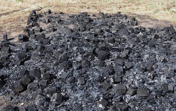 Zwarte Houtskoolas Afkomstig Van Verbranding Van Hout — Stockfoto