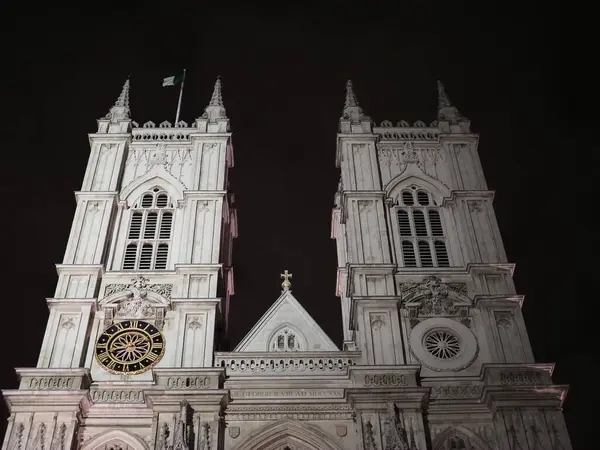 Westminster Abbey Chiesa Anglicana Notte Londra Regno Unito — Foto Stock