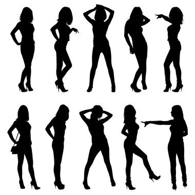 genç kızların Silhouettes